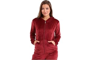 nolihoo Survêtement de sport pour femme - Survêtement de sport - Survêtement de loisirs - Velours doux et douillet - Nicki - Avec fermeture éclair - 2 pièces - Pour l'intérieur et l'extérieur