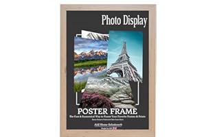 A2Z Home Solutions® Photo Poster Display Wall Hanging Beech Frame 20 x 30 Inches For Print Picture With Clear Perspex 30x15mm Moulding Mounting Hooks MDF backboard
