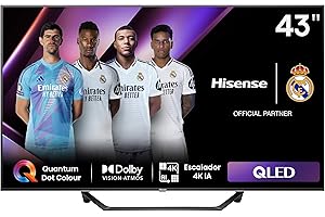 Hisense 43A7NQ - QLED Smart TV, 43 Pulgadas, con Quantum Dot Colour, 60Hz VRR 120 fps, Dolby Vision, Bluetooth&HDMI, Compartir en el televisor, Alexa Built-in (Nuevo 2024)