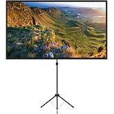 Projector Screen with Tripod, 80 Inch 16:9 Portable Projector Screen, 4K HD Projection Screen, Lightweight and Compact, Easy