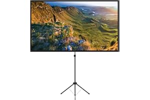 EXCELIMAGE Beamer Leinwand mit Stativ, Tragbar Projektor Leinwand 80 Zoll, 16:9, 4K HD ProjektionLeinwand, Leicht und Kompakt, 2 Minuten Montage und einfacher Transportn, Ideal für Heimkino, innen/außen Filme.