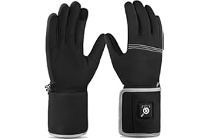 SAVIOR HEAT Guantes Calefactables para Hombre Mujer, 7.4V 2200mAh Batería Recargable Electrónica Guantes, 3 Niveles de Calentamiento Finos Guantes para Invierno Moto Esquiar Escribir Conducir Correr