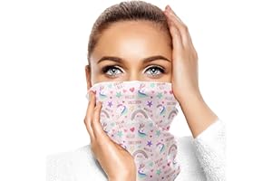 PURPLE PRINT HOUSE Girls Balaclava Face Neck Snood Cover, Unicorn Gifts for Girls Pink Multifunctional Headwear Snood Scarf Neck Gaiter for girls, Face Protection Sun Dust Wind Proof School (Unicorn Pattern)