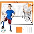 GoDyna 6x4ft Football Goal with Removable Target Net Pop Up Portable Soccer Goals Outdoor Training Equipment for Kicking Accuracy Garden and Backyard Football Practice Net
