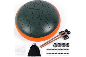 Amkoskr Regentrommel für Draußen, 6 Zoll 11 Noten Stahlzungentrommel C-Dur Stahltrommel Instrument für Yoga, Meditation, Musikerziehung, Geschenk