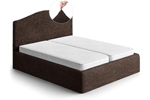 ‎PAULATO PAULATO Husse für Doppelbett über das Kopfteil und Grundgestell rüberziehen, Husse für Boxspringbetten 130-180cm Mikrofaser, bi-elastisches, kratzfestes und maschinenwaschbares Gewebe Made in Italy