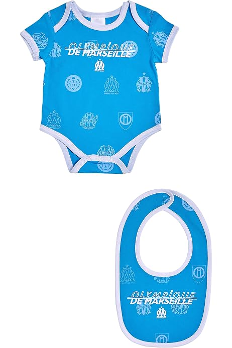 Grenouillère Officielle Olympique De Marseille OM - 100% Coton - Taille Bébé Garçon