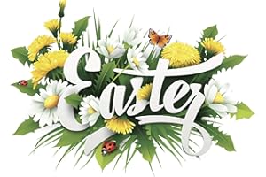 decorsfuk.co Easter Stickers - Happy Easter - easter eggs - easter stickers for windows - 30x22 cm