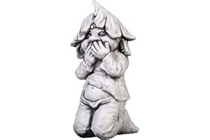gartendekoparadies.de Grand GNOME Massif GNOME « Je ne dis Rien » Troll GNOME Lutin Pierre reconstituée, résistant au Gel