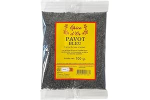 Pavot Bleu 100g - Epice d'Or, Graines De Pavot Bleu, 100% Naturel, Sans Colorant, Sans Additif, Sans Arôme Artificiel, Sans conservateur