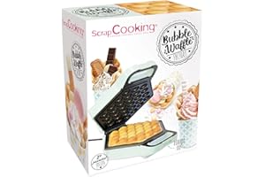 ScrapCooking - Bubble Waffle Factory - Machine à Gaufres Bulles de Hong Kong - Gaufrier Électrique pour Egg Waffles Boules Pâtisserie - Rotation à 180, Anti-Adhésif & Compact - Vert