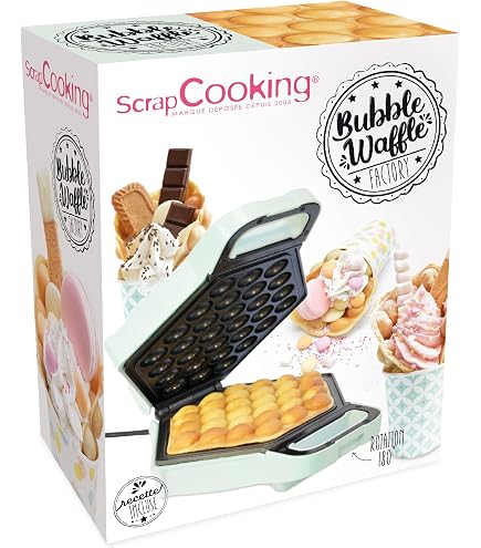 Gaufrier Bubble Korona 1000W - Gaufres Nid D'Abeille 18cm | Automatique, Antiadhésif, Rouge