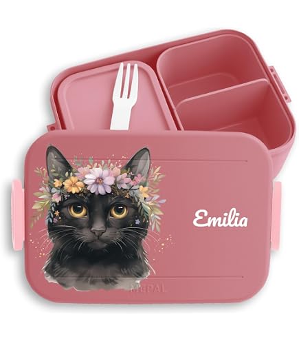 Tiger Lunchbox Mit Namensdruck – Brotdose Für Kinder, Mit Separatem Fach, Spülmaschinengeeignet