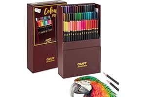 Craft Sensations Kit de Crayons de Couleur Enfants Adultes | Ensemble de 48 Pièces en Boîte en Carton Écologique | llustrations, Coloriage, Dessins, Ombrage, Skatching, Croquis