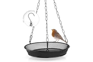 WILDLIFE FRIEND | Mangiatoia per Uccelli Selvatici - Da Appendere e Riempire con Mangime Uccelli Selvatici - Realizzata in Metallo Resistente - Altezza: 3cm, Diametro: 18cm