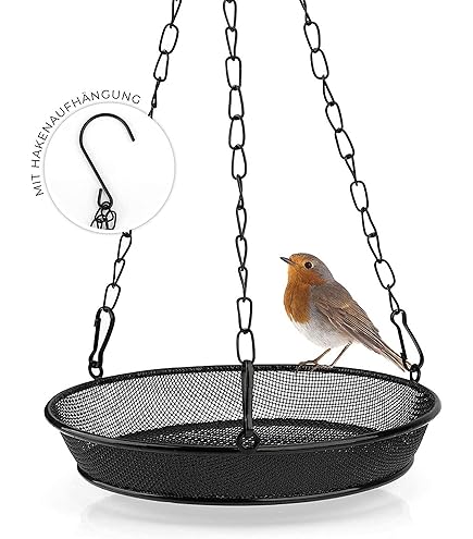 Mangeoire Pour Oiseaux Sauvages (lot De 2) - En Métal Avec Filet, Drainage Intégré, Pour Balcon Ou Jardin