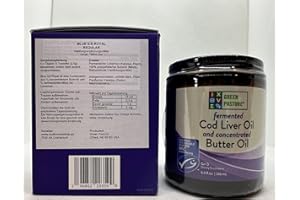 OCEANS ALIVE Olio di fegato di merluzzo fermentato al pascolo verde e olio di burro concentrato | 180 ml (non aromatizzato)