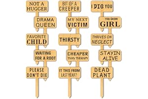 arricraft 15 pezzo di Marcatori di Piante Divertenti, Pali Da Giardino In Legno Etichette Da Giardino Tipo T Cartelli Da Giardino Divertenti Etichette Da Giardino per Erbe Aromatiche