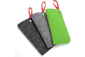 Hifot Morbida Occhiali Custodia 3 Pezzi, Feltro Portatile da Viaggio Occhiali da Custodia Astuccio Marsupio per Occhiali da Sole
