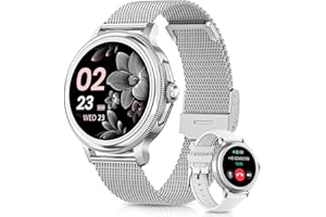 BANLVS Smartwatch damski z funkcją telefonu, 1,2 cala, zegarek na rękę damski 100 sportowych, z pulsometrem, monitorem snu, SpO2, cykl menstruacyjny, wodoszczelność IP67, zegarek fitness do urządzeń z
