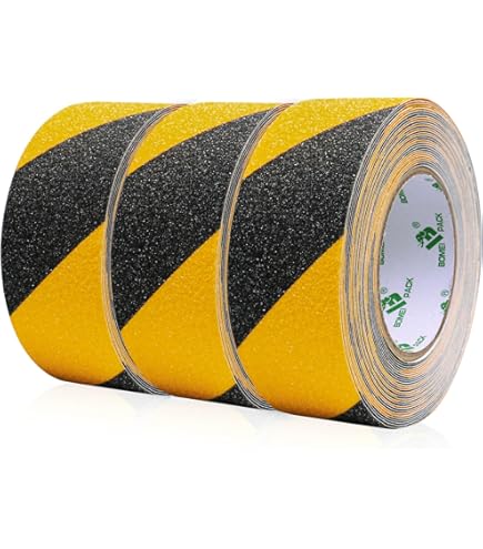 Nastro Antiscivolo Per Scale E Gradini - 5cm X 10m, Adesivo Forte, Alta Trazione, Nero/Giallo - Foto 8