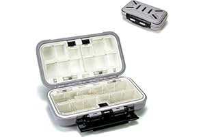 Piscorush 24 Fächer Wasserdicht Köderbox Angeln Tackle Box Spoon Tasche Angel Box Fishing Box Professionelle Angel Zubehör Aufbewahrungsbox Haken Köder Angelbox für Angelzubehör (Grau 1stk)