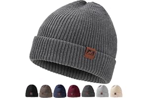 Beanie Hat Men Women ​​Classic Knit Hats Warm Stretchy Soft Cuffed Winter Hat,Unisex Thermal Gifts for Him/Her/Dad