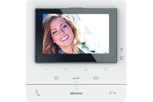 BTICINO, Video-Hausstation Classe 100X16E mit WLAN-Anbindung, 7" Touchscreen, zur Erweiterung für ein Zweifamilienhaus, Farbe: Weiß, 344932