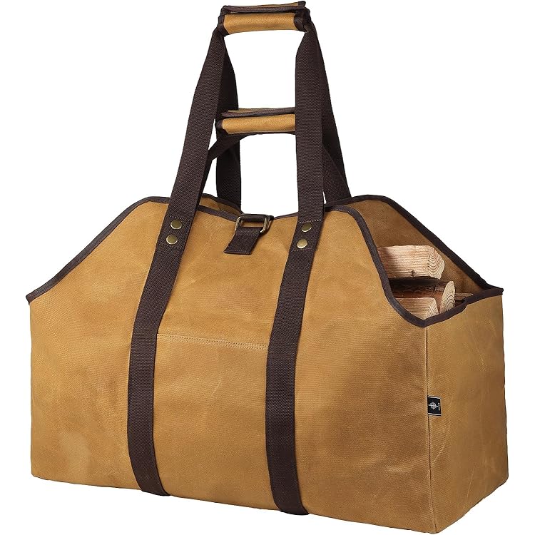 ZONSUSE Sac de Transport pour Bois de Chauffage, Toile Sac à Bûche