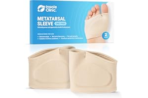 Insole Clinic Metatarsal Pads Metatarsalgia Mortons Neuroma Sesamoiditis Pain Relief Ball of Foot Cushions Forefoot Burning Blister Prevention Gel Pads Support Men Women L (3-7.5)