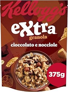 Kellogg's Cereali Extra | Gusto Cioccolato e Nocciole | Granola con Avena Croccante | Confezione Singola da 375g (1 x 375g)