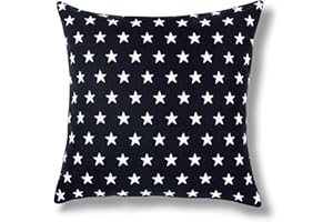 GLOCAL BERLIN Amilian® Dekokissen Kissenbezug Kissen 80cm x 80cm Sternchen Schwarz