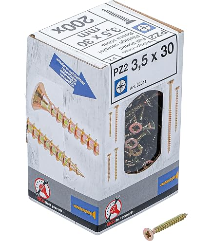Vite SECCARO Per Truciolare 3 X 40 Mm, Acciaio Zincato, Vite Per Legno Con Filettatura Totale, TX / Esalobata, 200 Pezzi - 5