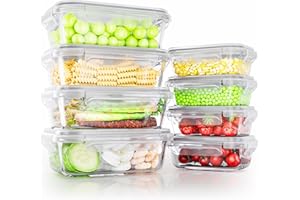 TUSEASY Glasbehälter mit Deckel, 1040ml/410ml Frischhaltedosen Glas 8er-Set, Meal Prep Boxen Glasschüssel Lunchbox Glas Vorratsdosen Luftdicht Tupperdosen Aufbewahrungsbehälter Küche, BPA-Frei