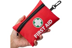 General Medi 110 Pieces Small First Aid Kit - Includes Emergency Foil Blanket, Scissors for Travel, Home, Office, Vehicle, Camping, Workplace & Outdoor (Red)