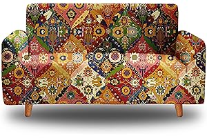 HOSIMA retrò fiore copridivano 1 2 3 4 posti fantasia copri divano angolare copridivano stampato con laccetti penisola fodera universale per divani arredamento protettiva colore