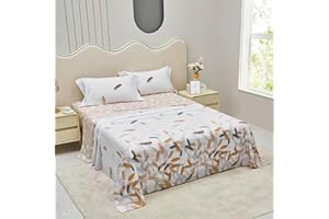 Etrexonline Conjunto de Sábanas 4 Piezas Cama 180 cm - Microfibra Ultra Suave Incluye 1 Bajera 180x200+28 cm, 1 Encimera 230x270 cm, y 2 Fundas de Almohada 50x100 cm - Color Pluma Beige