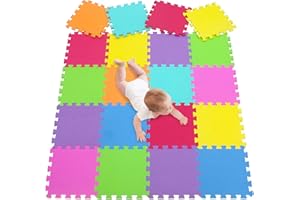 meiqicool Exterior/Interior Protectora|Alfombrillas de Enclavamiento Suelo Estera para Suelos,Ideal para Gimnasio, Zona de Juegos,Ejercicio,Yoga de bebé 20 Azulejos (16.5sqft) Play Alfombrillas 09G20