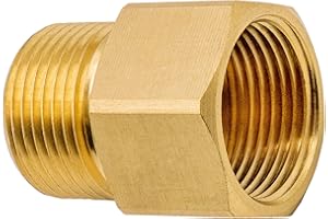 DERASL Giunto per idropulitrice in ottone, M22-15 mm maschio a M22-14 mm femmina, 4500 PSI