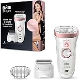 Braun Silk-épil 9 Épilateur Électrique Femme, Tête De Rasage Et Tondeuse Blanc/Or Rose, Technologie De Pincettes Micro-Grip, 