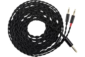 Linsoul Tripowin Nova Kabel do słuchawek do monitora, przewód do słuchawek nausznych, 4-żyłowy, srebrna folia/hybrydowy kabel OCC, 2 m, podwójny 3,5 mm do 4,4 mm/3,5/XLR, dla audiofilów (4,4 mm