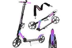 Raven - Patinete para niños y Adultos - Scooter - Patinete - Plegable, Ajustable, Correa de Transporte, Timbre, portabotellas