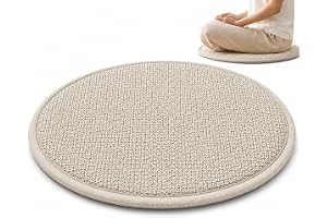 HSYTEK meditationskudde, rund golvkudde, diameter 30 cm sittdyna golv, ventilerande meditationsmatta, 2 cm tjock sittdyna för