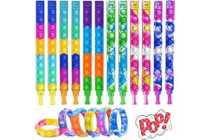 LYJOW Pop It Armband Set Popit Bubble Fidget Armbänder Spielzeug Pop Push It Zum Dekomprimieren Von Taktilem Anti Stress Spielzeug Sensory Fidgets Toys Für Kinder Erwachsene Mädchen Jungs Pop it