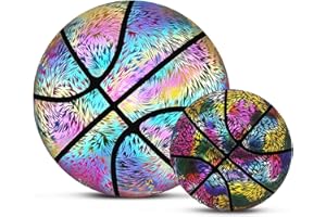 BestAlice Ballon de basket-ball holographique lumineux réfléchissant, taille 7, ballon de basket créatif lumineux pour intérieur et extérieur, taille réglementaire officielle, cadeau de sport