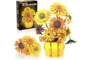 Mavo brix Icons Set di fiori per adulti, Van Gogh, stampa artistica, collezione botanica per donne e ragazze a partire dai 14+, vaso di girasole, kit di piante compatibile con i fiori Lego San