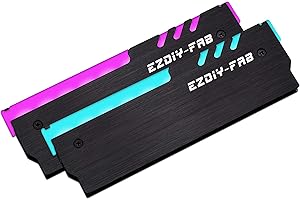 ‎EZDIY-FAB EZDIY-FAB 12V RGB Speicher RAM Kühler DDR Kühlkörper für DIY PC Spiel Overclocking MOD DDR3 DDR4 (kompatibel mit ASUS Aura Sync, MSI Mystic Light Sync, ASRock POLYCHROME) - Schwarz-2 pack