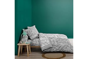 douceur d'intérieur, Poszwa na kołdrę (240 x 220 cm) Botania szara, 100% bawełna