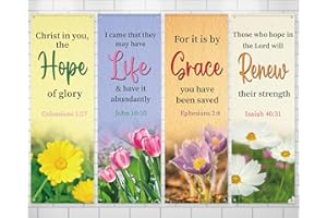 PARTY GREETING 4Pcs Church Banners for Sanctuary Wall Welcome Inspirational Religious Banners Hanging Backdrop Blooming Flower Church Banner with Scripture Bible Verses Exquisite Banner for Holiday School Decor