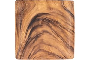 levandeo Drewniany talerz 30 x 30 cm kwadratowy z akacji - miska drewniana miska na owoce - dekoracja do przechowywania drewno akacjowe talerz dekoracyjny talerz na owoce